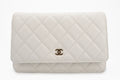 Chanel Classic Quilted Wallet On Chain Caviar White Champagne GHW