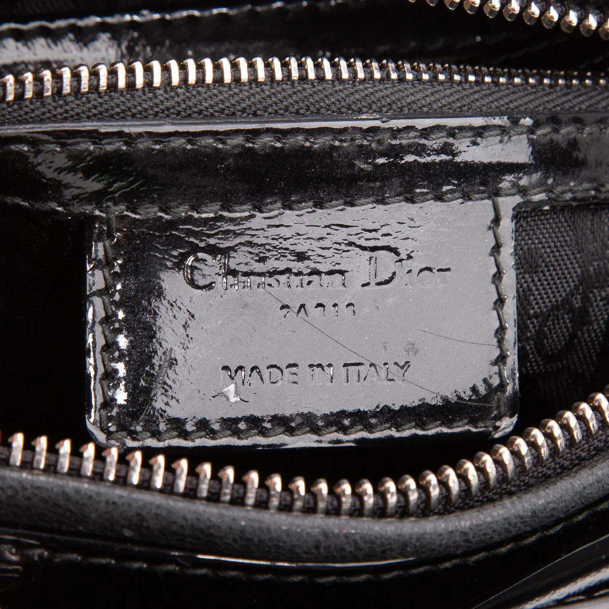 Christian Dior Black Cannage Patent Leather Medium Lady Dior Bag