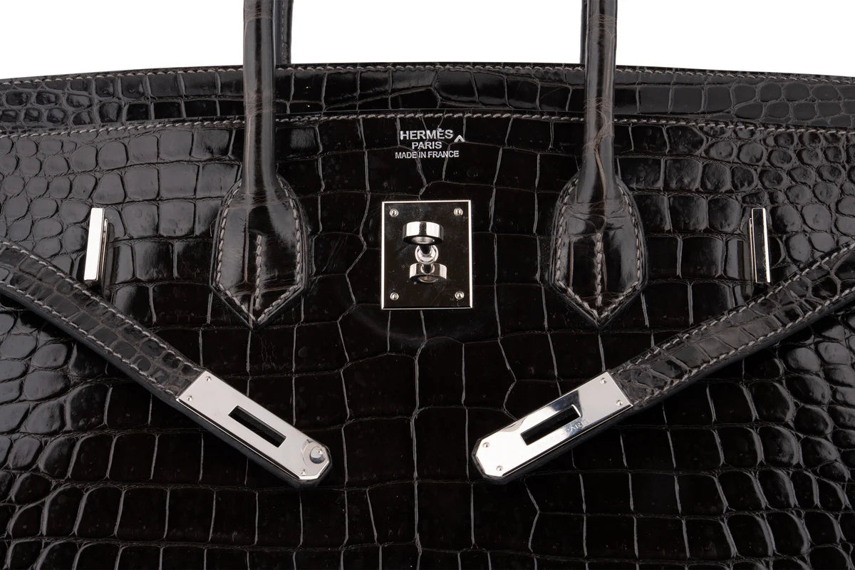 Hermès Birkin 35 Crocodile Porosus Noir PHW