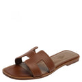 Hermes Brown Leather Oran Sandals Size 38
